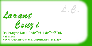 lorant csuzi business card